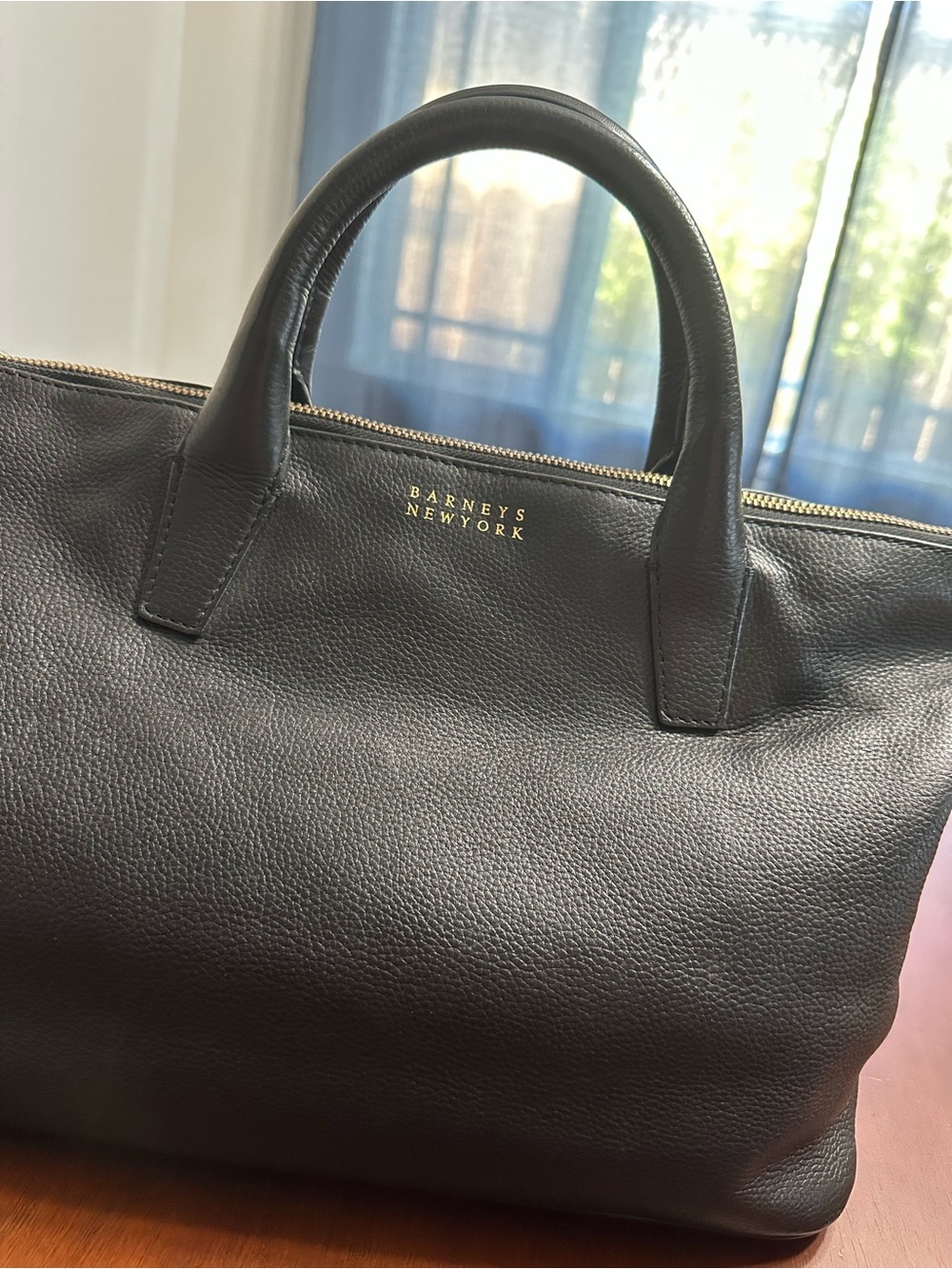 Barneys New York Black Leather Satchel - Picture 2 of 13